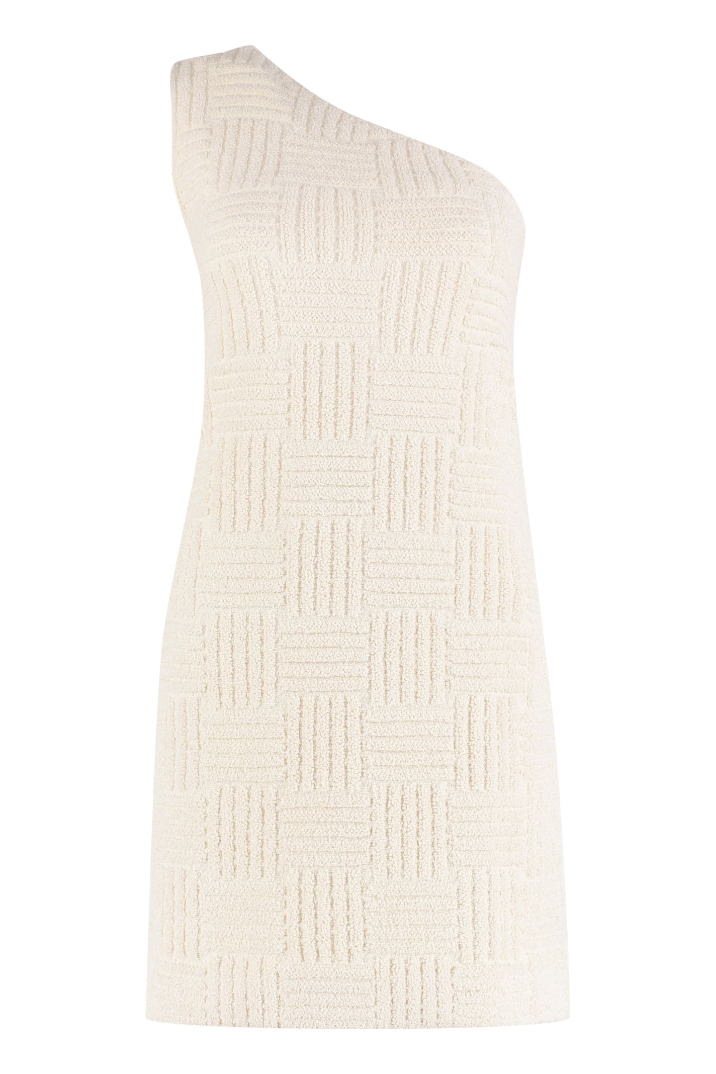 Textured one-shoulder dress