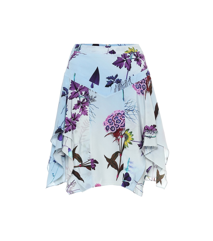 Floral silk miniskirt