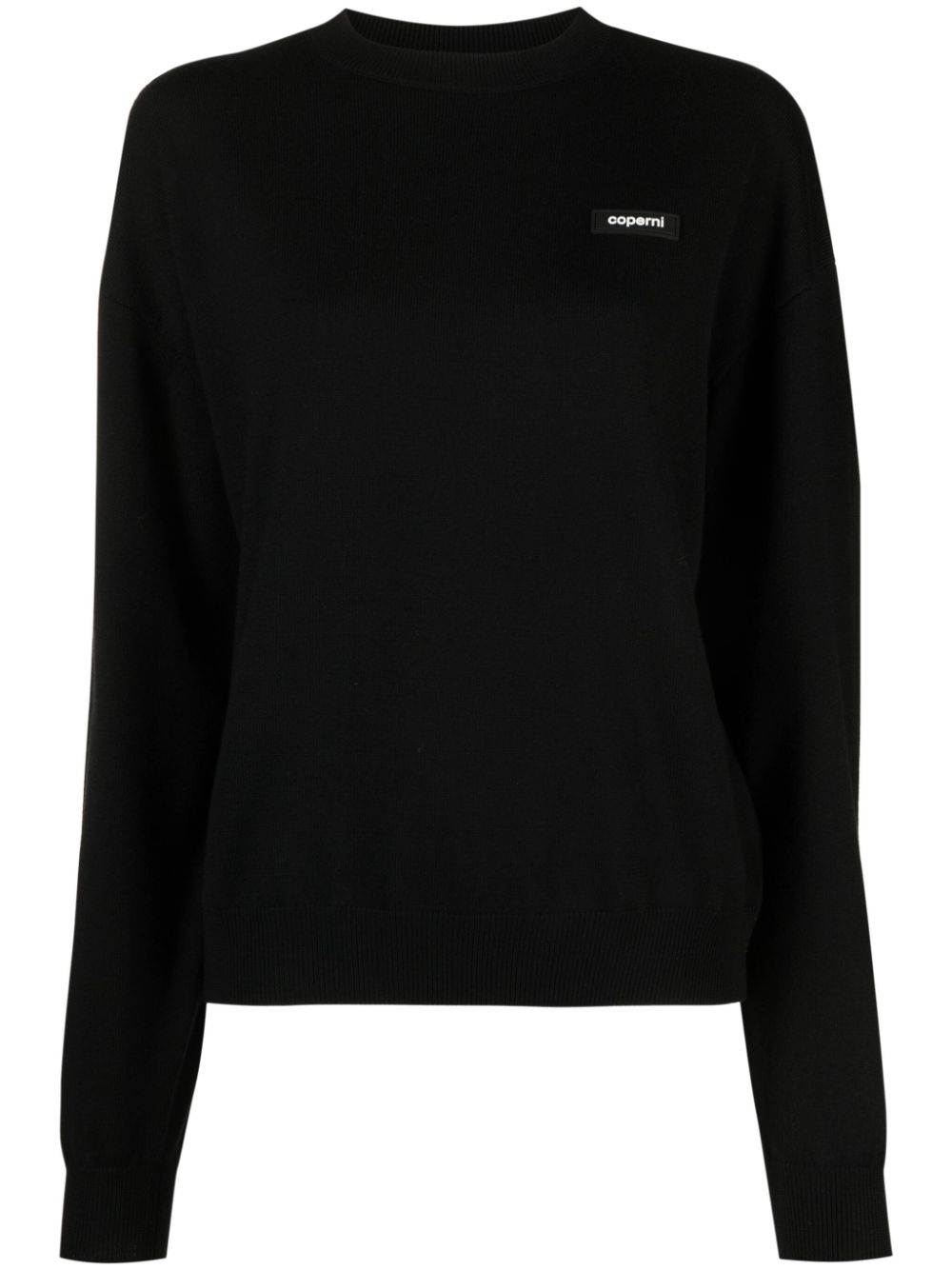 Logo-print long-sleeve jumper - Black