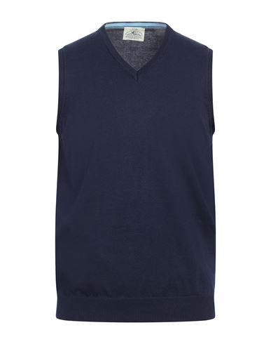 Man Sweater Midnight blue Size 40 Cotton
