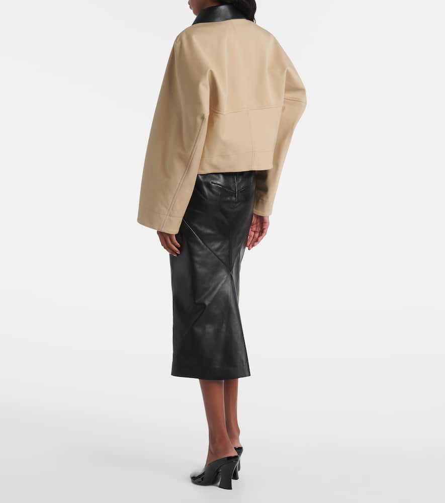 Cropped cotton and wool peacoat