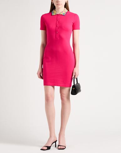 Versace Jeans Couture Woman Mini dress Fuchsia Size L Cotton, Polyester, Elastane