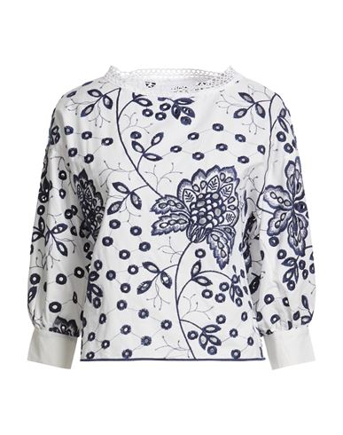 Woman Top White Size 4 Cotton, Elastane