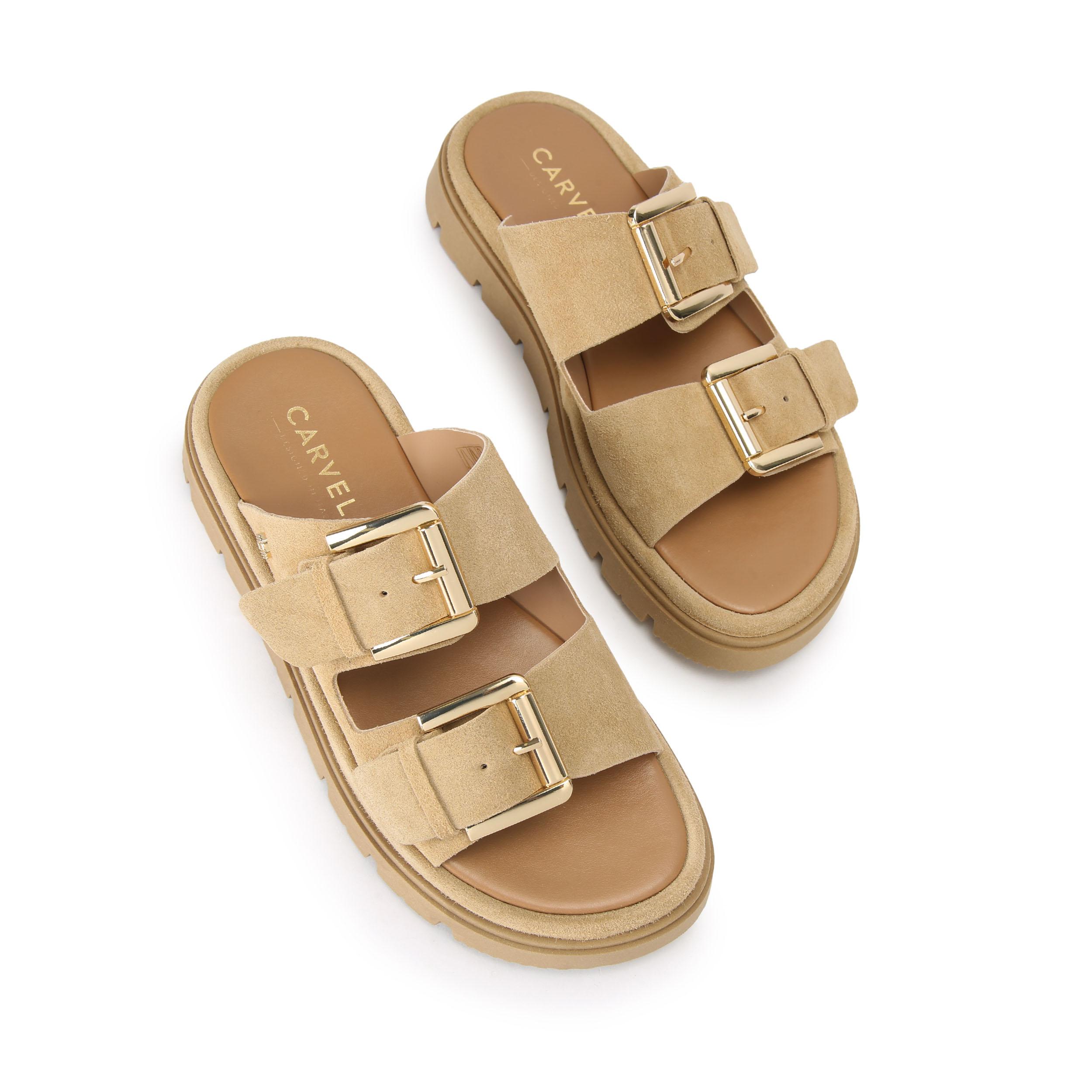 Carvela Womens Suede Pavilion Sandals - Taupe