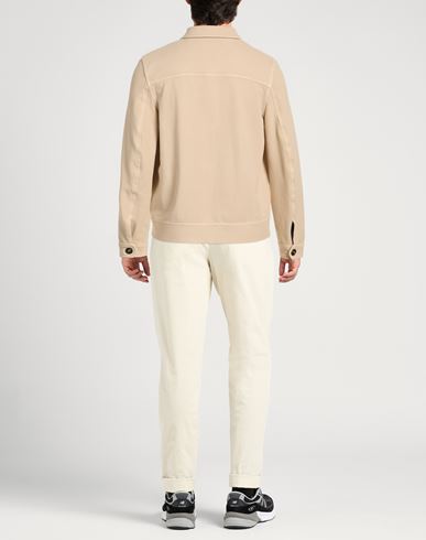 Man Jacket Beige Size L Cotton, Elastane