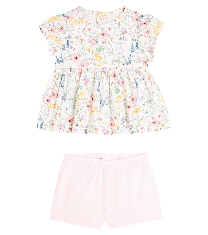 Il Gufo Baby floral tiered cotton dress