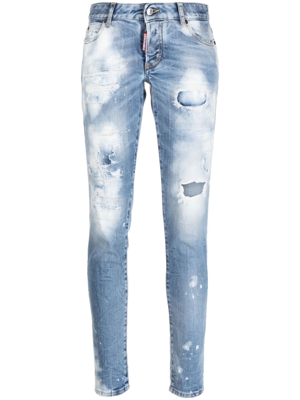 Distressed acid wash jeans - Blue