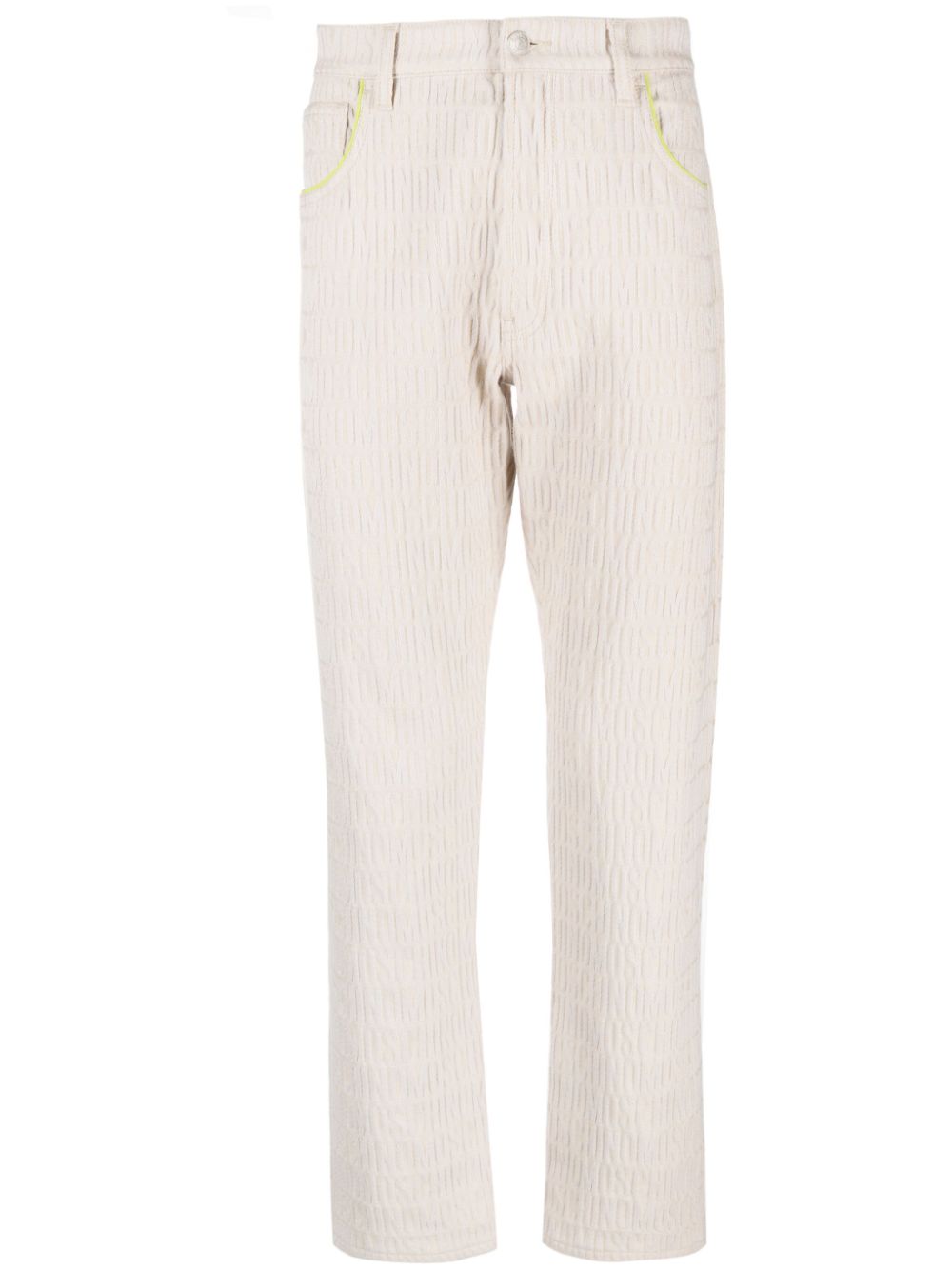Slim-cut logo-embossed jeans - Neutrals