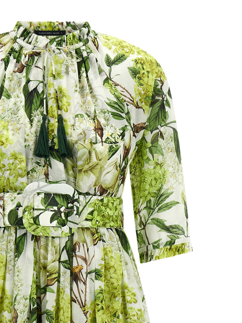 Eden Long Dress In Cotton Muslin With All Print