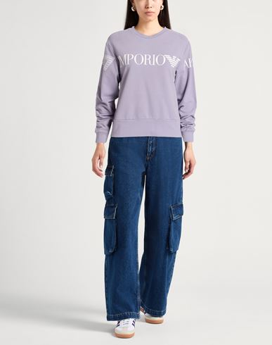 Woman Sweatshirt Lilac Size S Cotton, Elastane