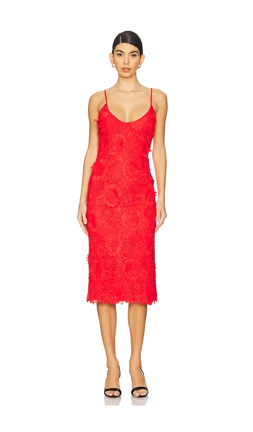 Bardot MIDI-KLEID ADEI in Red. Größe 8. Also in 2