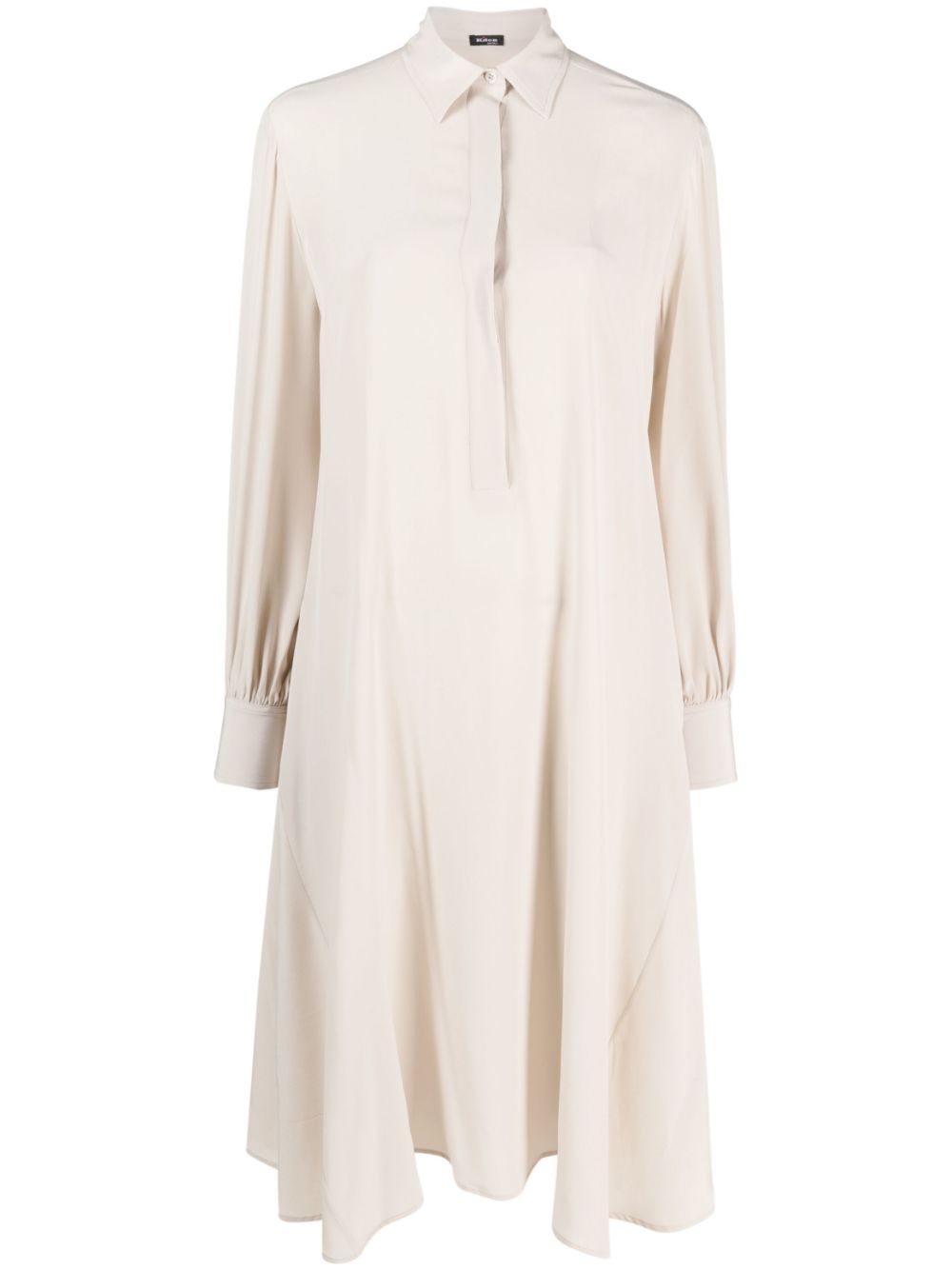 Draped silk shirt dress - Neutrals