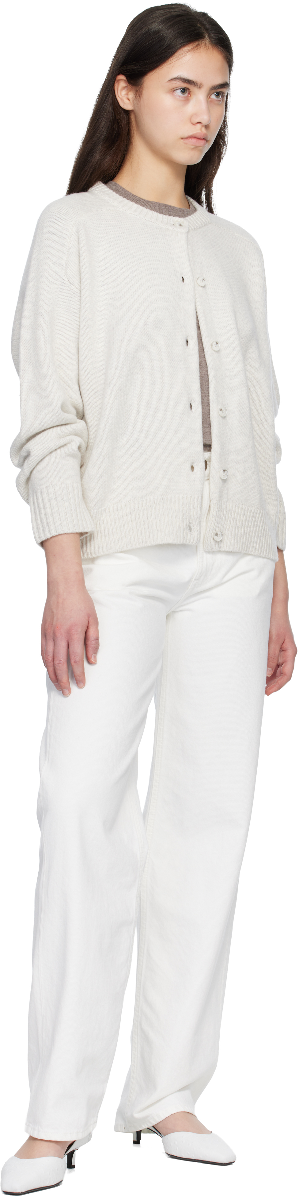 Gray AIDAR LDS Wool Cashmere Cardigan