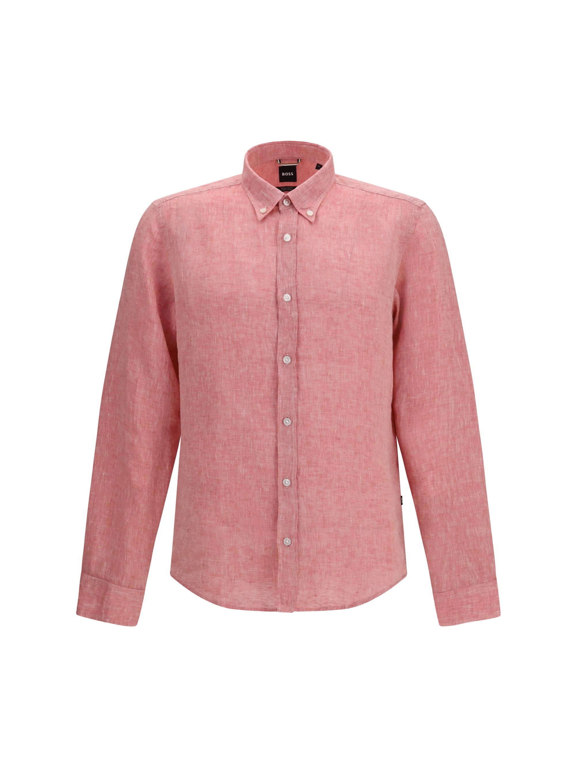 Regular-Fit Linen Shirt — Red