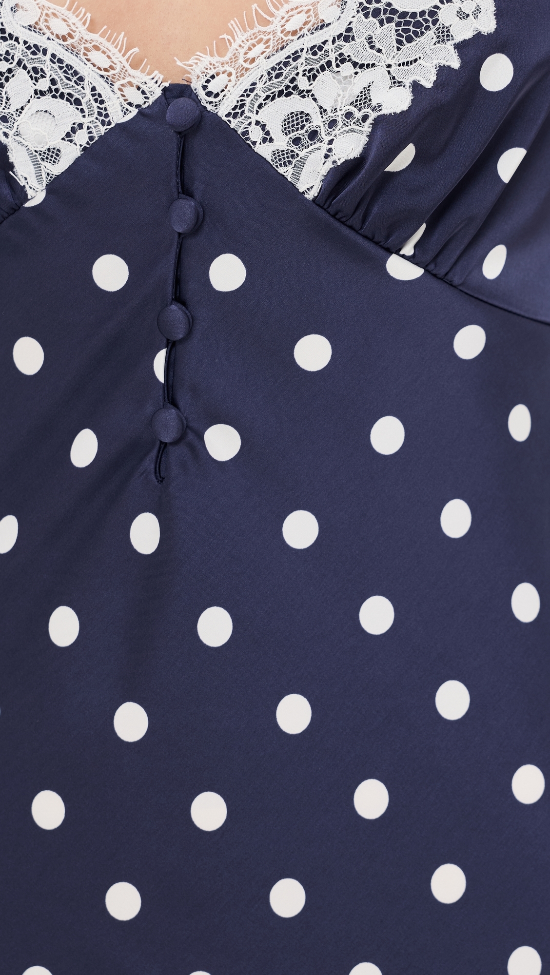 Navy Polka Dot Satin Mini Dress Navy