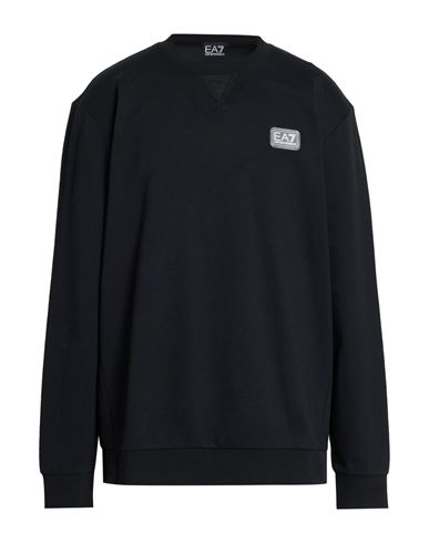 Man Sweatshirt Black Size 3XL Cotton, Polyamide