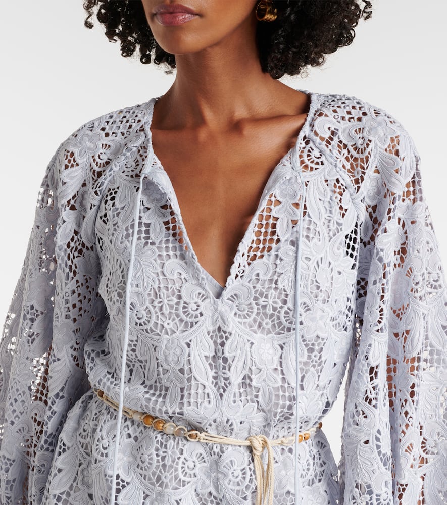 Belted lace minidress