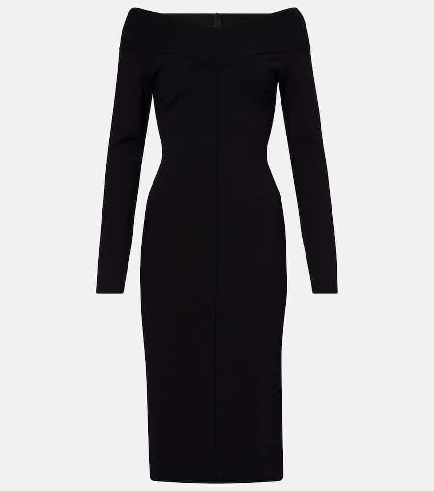 Off-shoulder jersey midi dress
