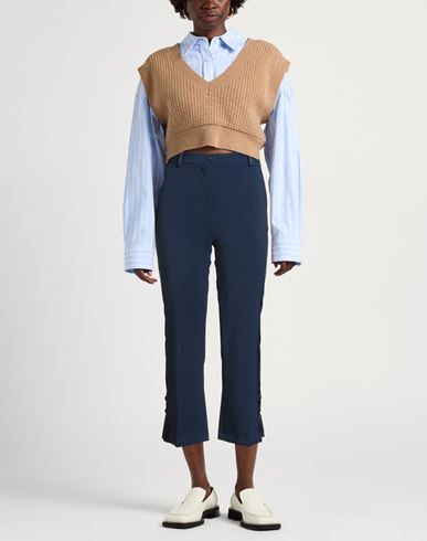 Woman Pants Blue Size 10 Polyester, Elastane