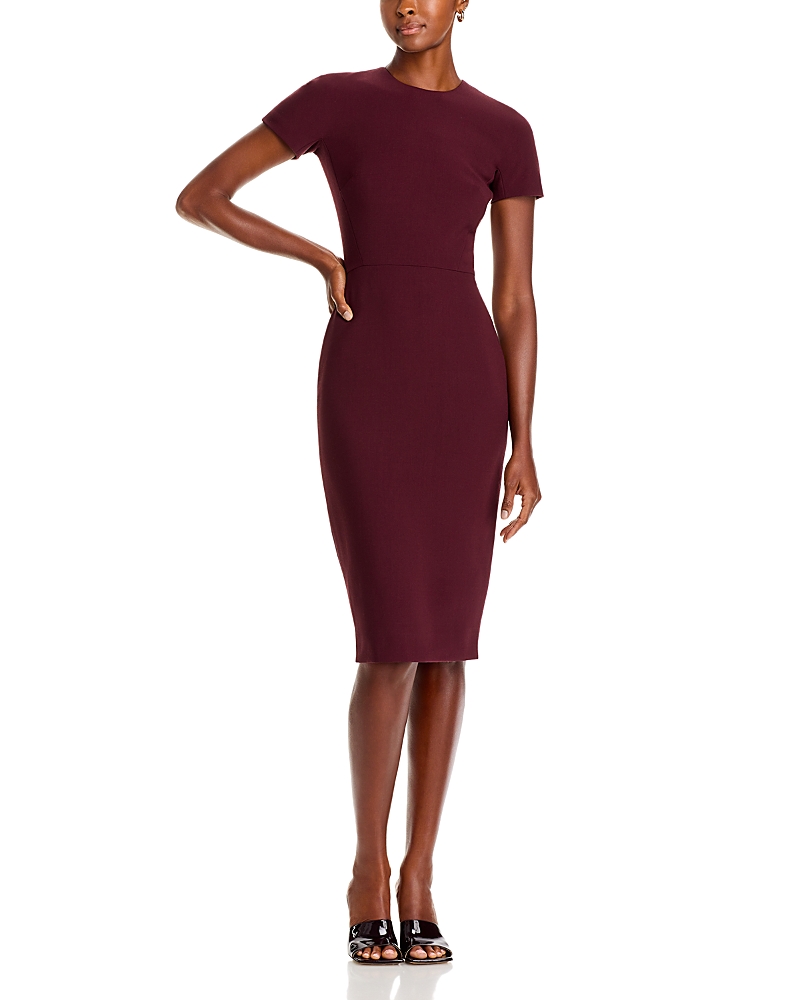 Wool-crepe midi dress - Purple