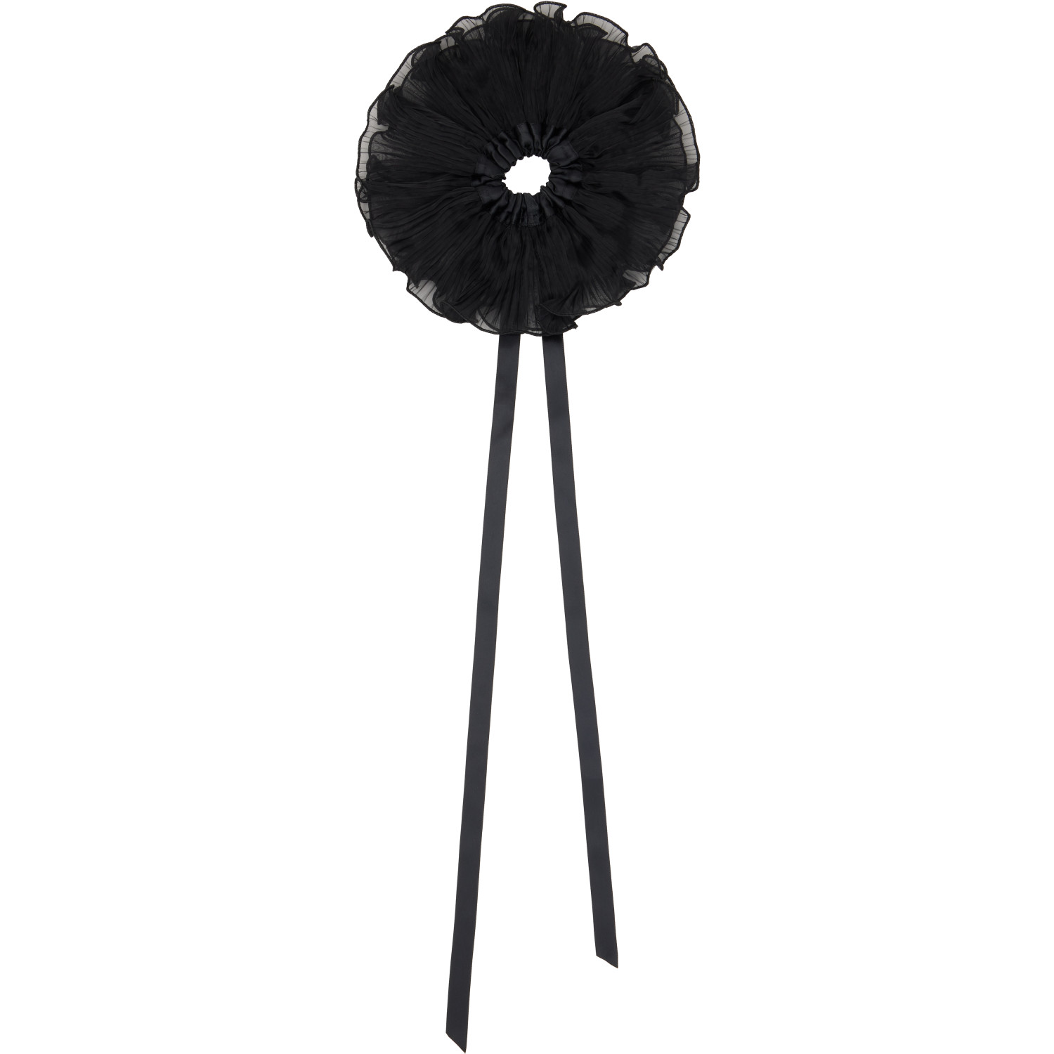 SSENSE Exclusive Black Orchid Pleated Organza Scrunchie