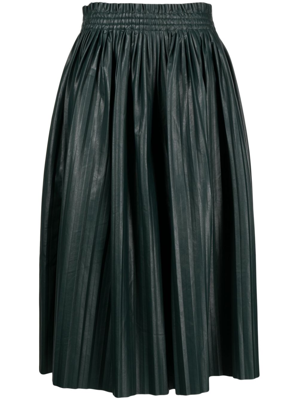 Below-knee pleated skirt - Black