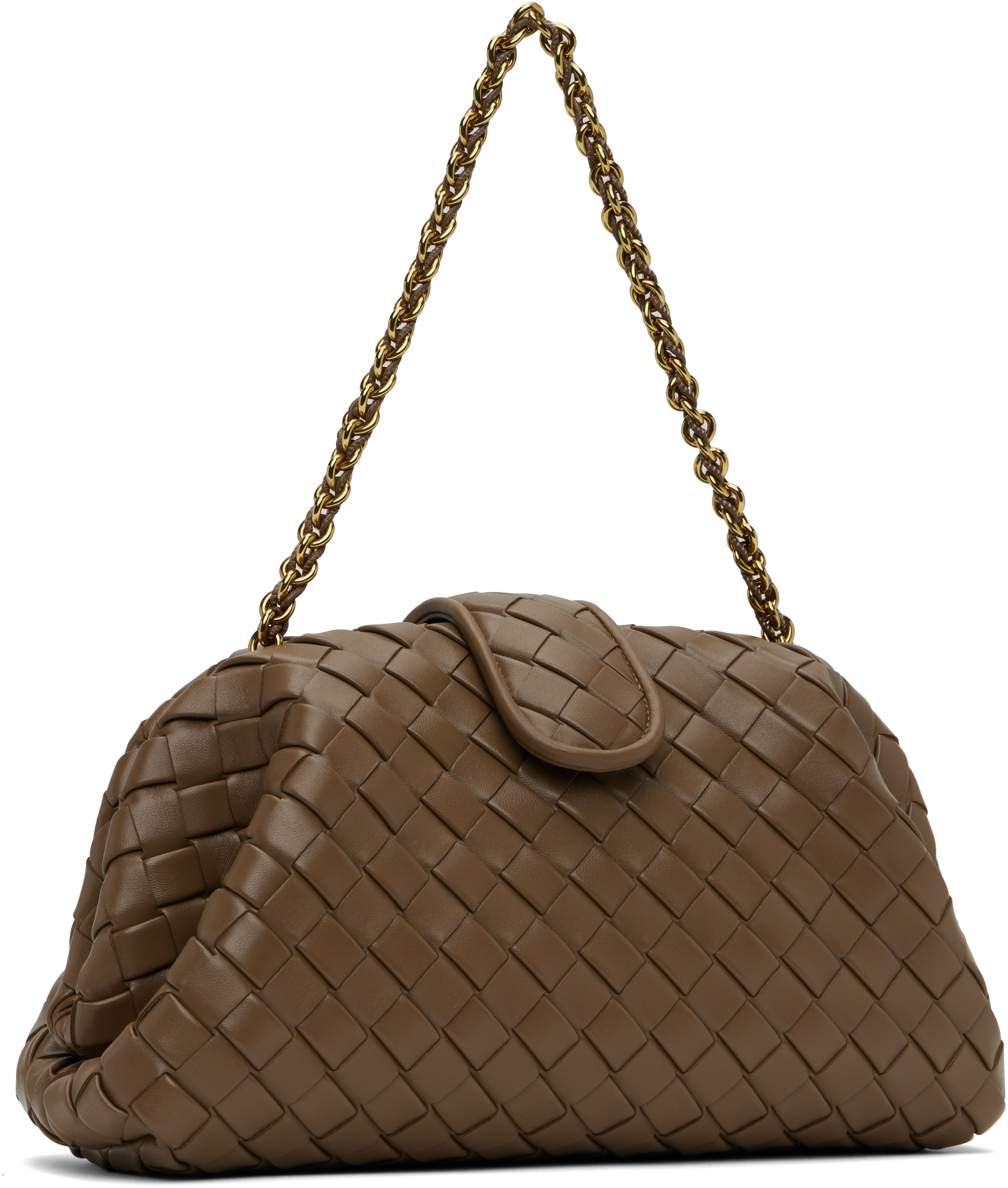 Bottega Veneta Khaki Lauren 1980 Medium Clutch Bag