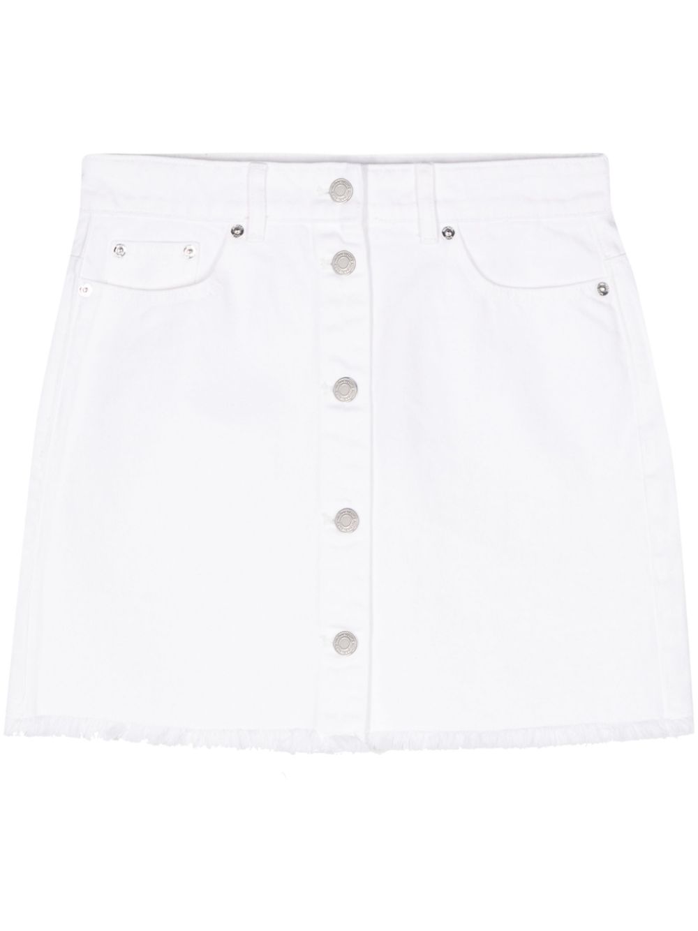 Frayed denim mini skirt - White