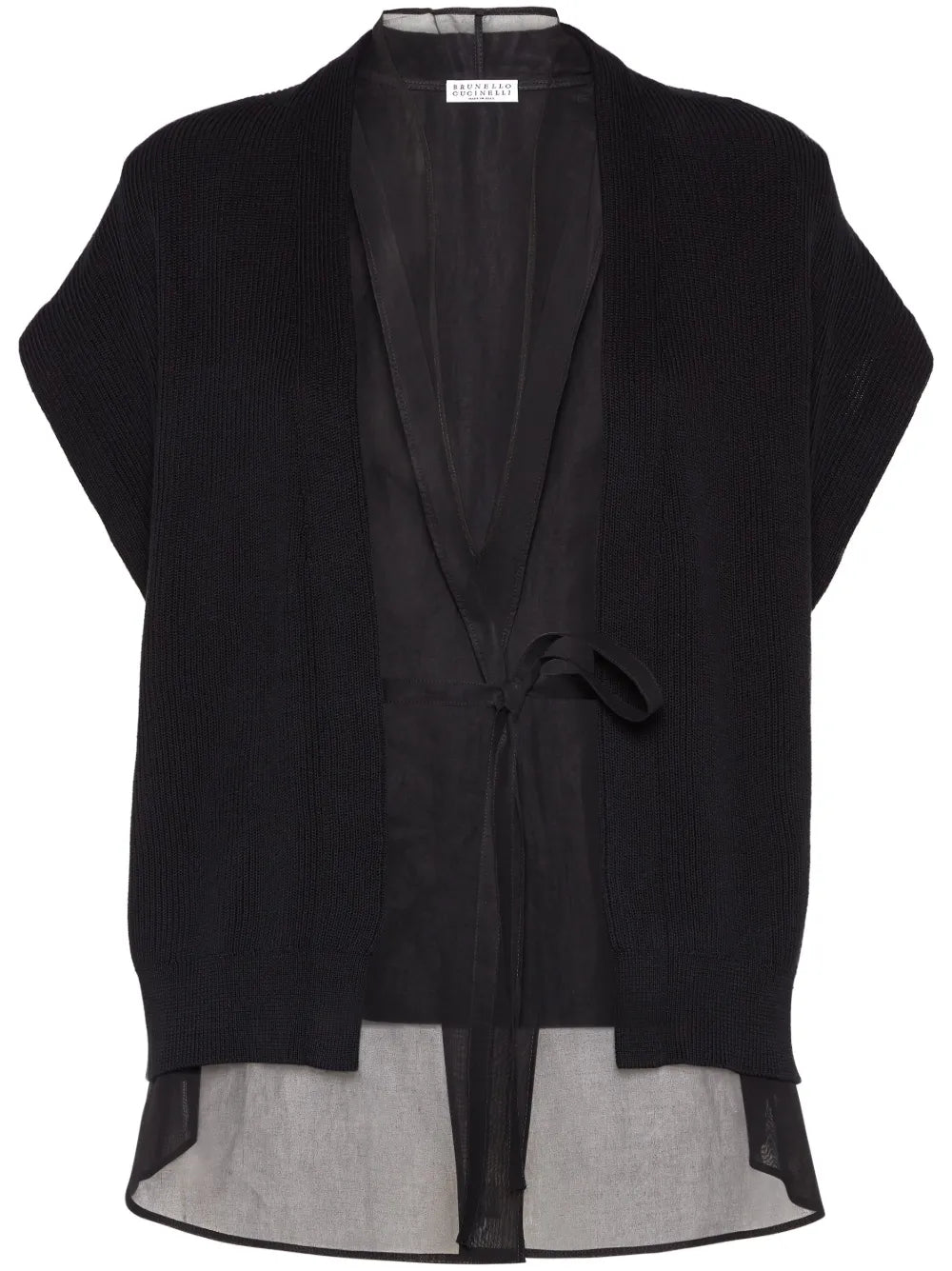 Monili-Detail Cardigan — Black
