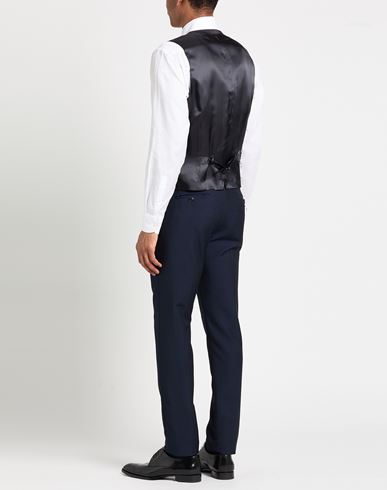 Man Tailored Vest Navy Size 38 Virgin Wool, Silk