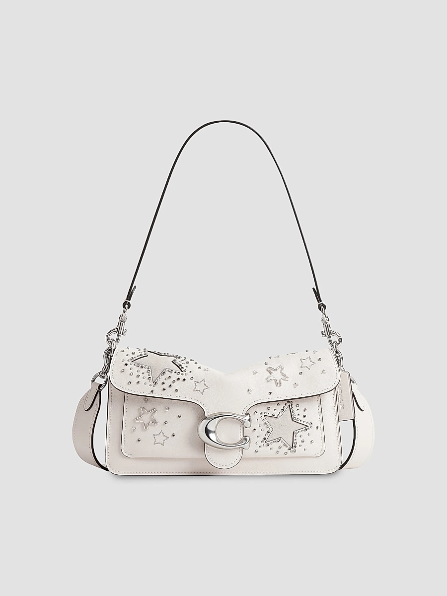 Women's Tabby 26 Celestial Embroidered Leather Shoulder Bag - Chalk