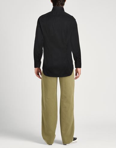 Man Shirt Black Size 15 Cotton, Elastane