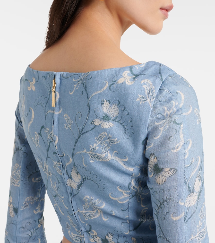 Agua by Agua Bendita Limoncillo Lymanopoda floral linen crop top