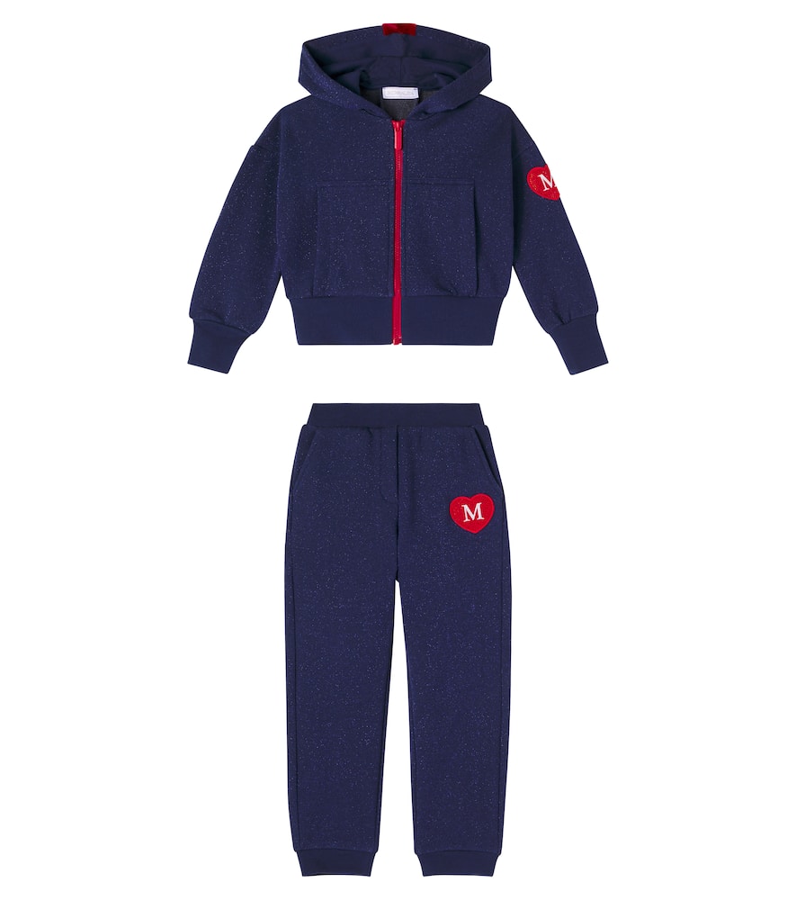 Embellished cotton-blend hoodie and sweatpants set