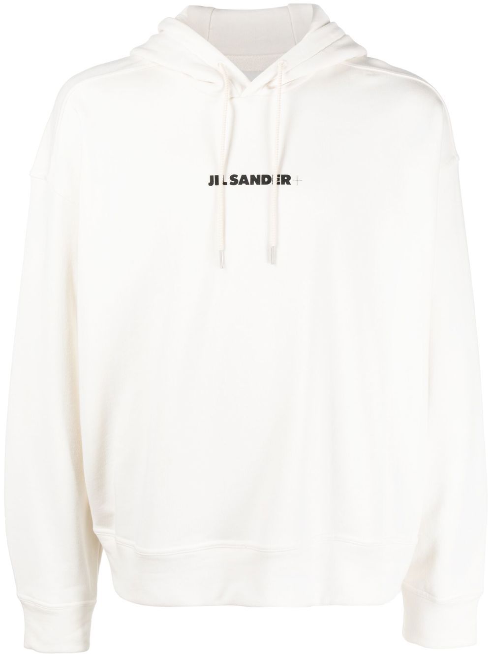 Logo-print drawstring hoodie - White