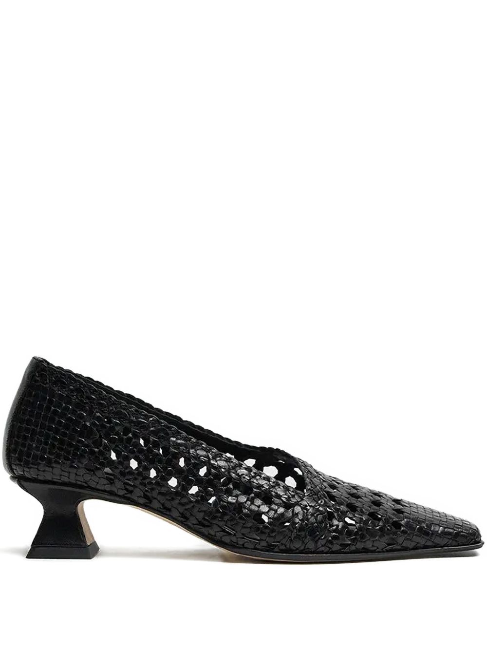35mm Gisla woven square-toe pumps - Black