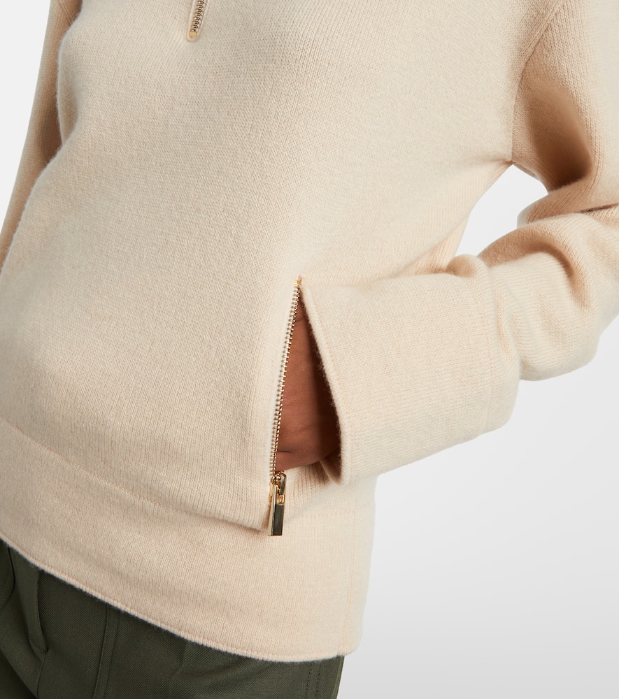 Wool and cashmere half-zip sweater