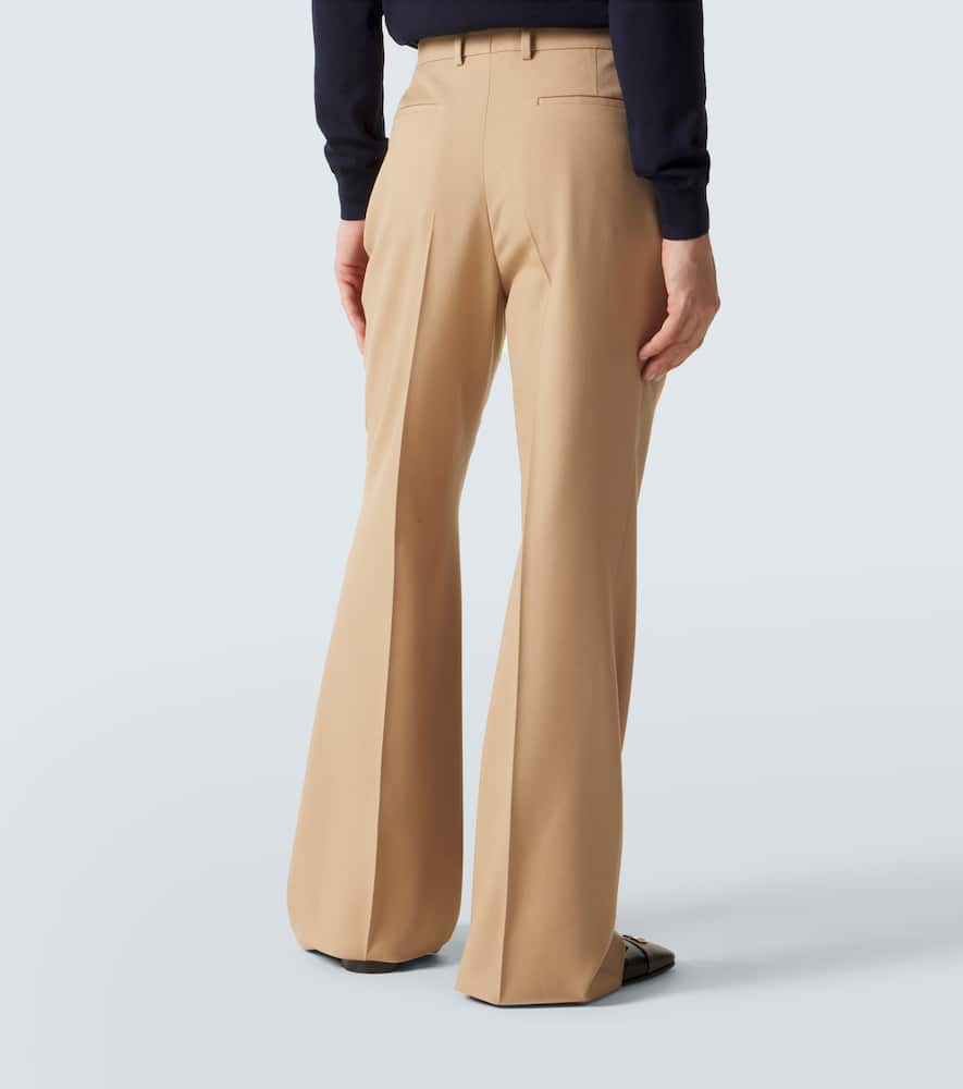 Virgin wool gabardine flared pants