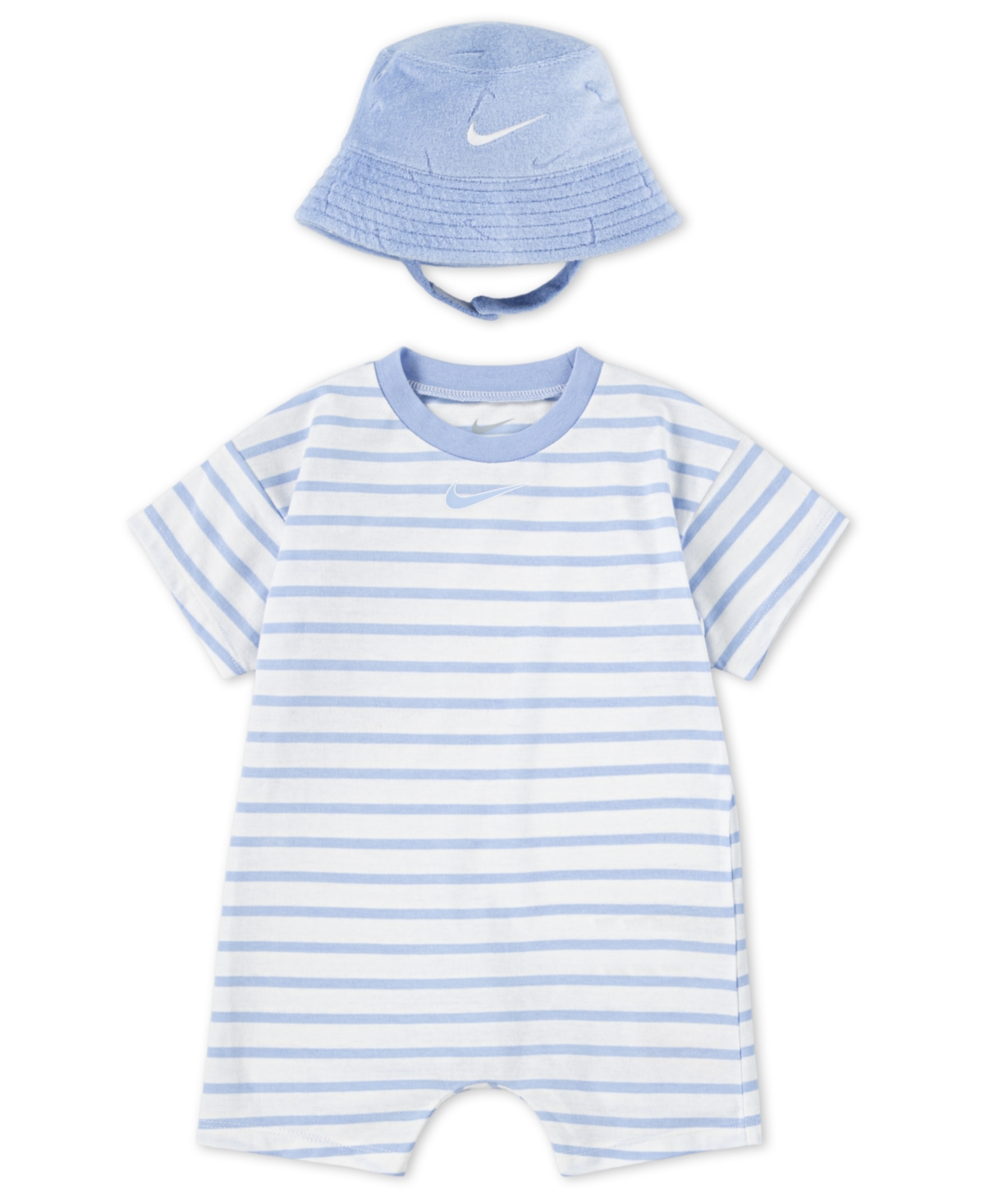 Baby Boys Short Sleeve Romper with Bucket Hat - Cobalt Bliss