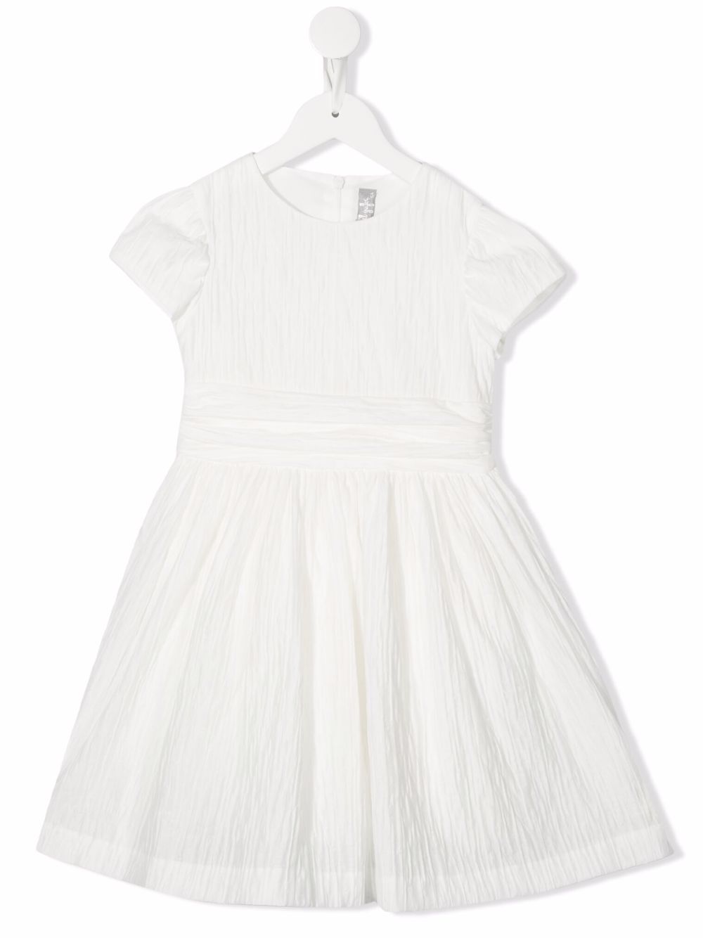 Creased cotton midi dress - White