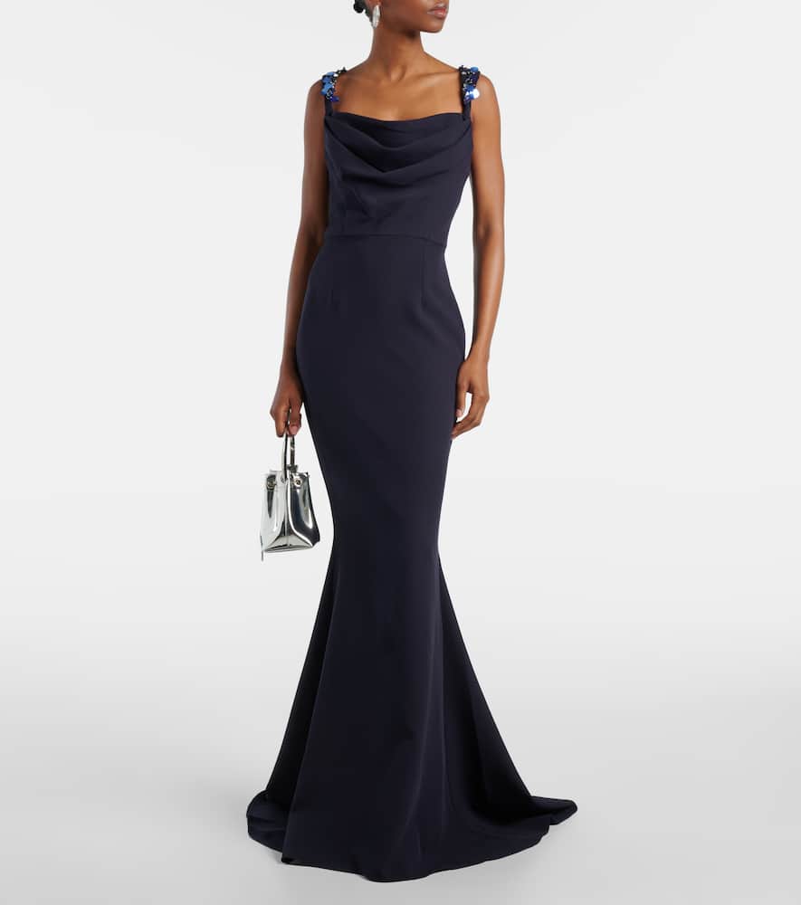 Melina embellished crêpe gown