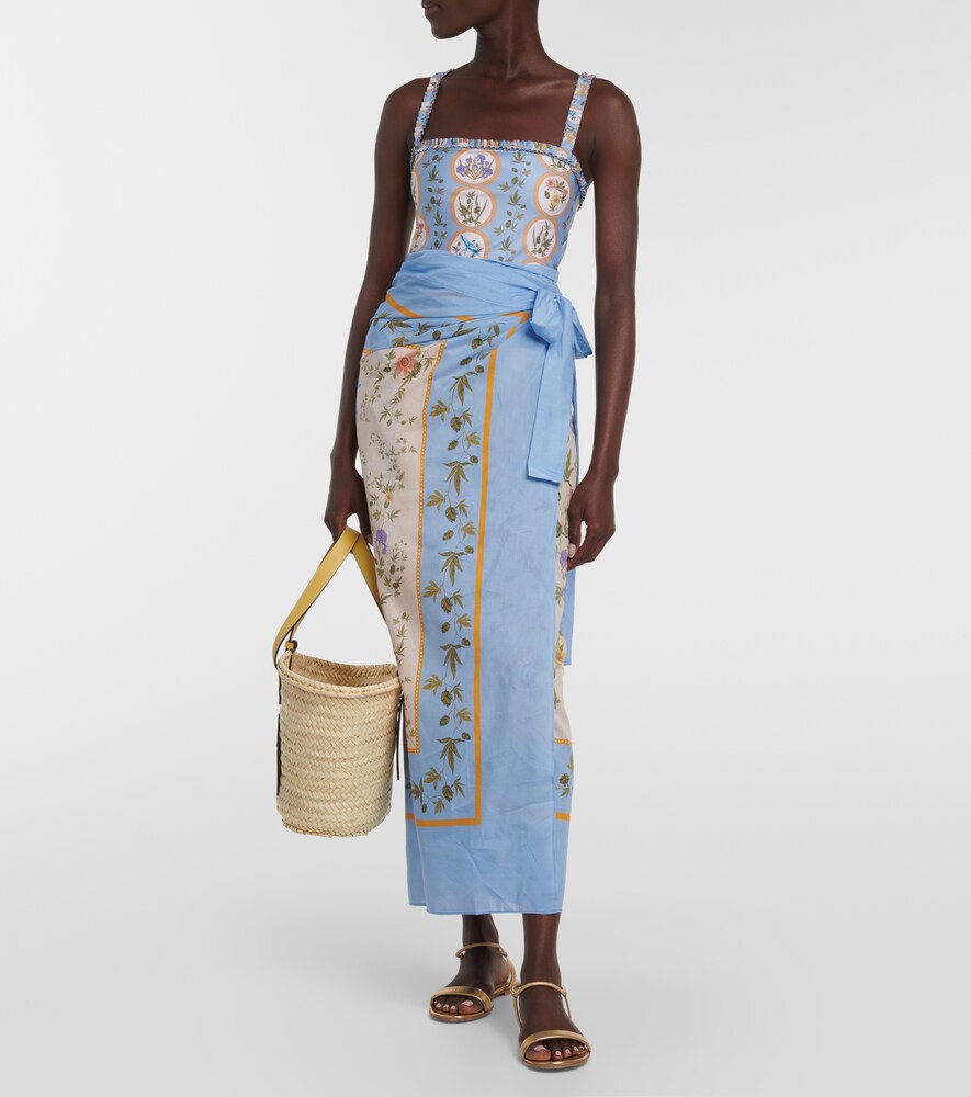 Lavanda cotton and silk beach cover-up