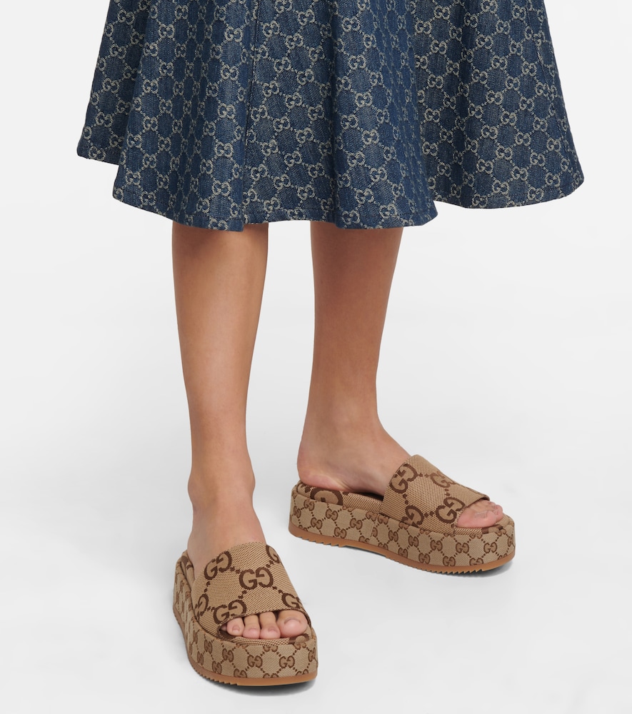 Gucci GG Maxi canvas platform slides