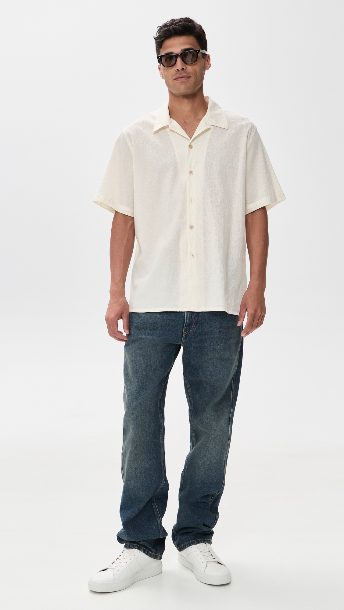 Short Sleeve Casual Fit Shirt Off White