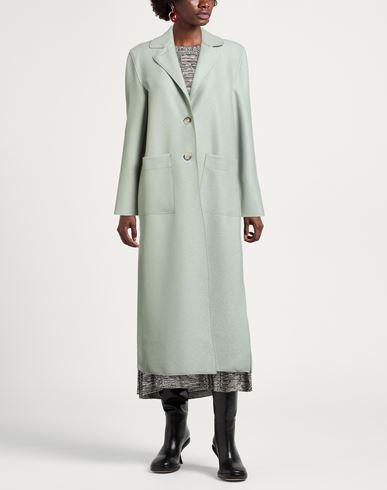 Woman Overcoat & Trench Coat Sage green Size 4 Virgin Wool