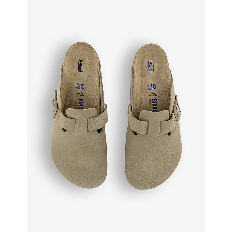 Mens Faded Khaki Boston Suede Clogs