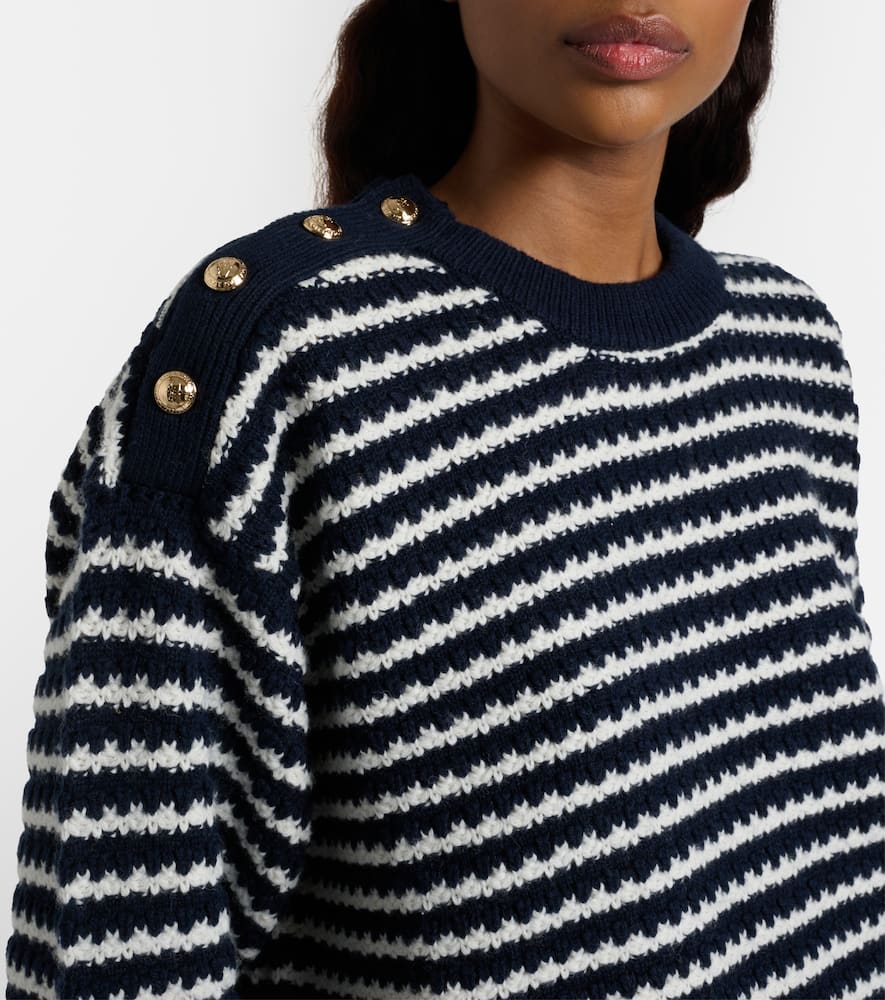 Striped wool and cotton sweater