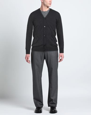 Man Cardigan Charcoal Size 38 Merino Wool