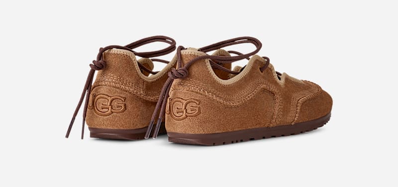 ® Women's Quill Ballet Sneaker Suede Shoes in Chestnut/Sand