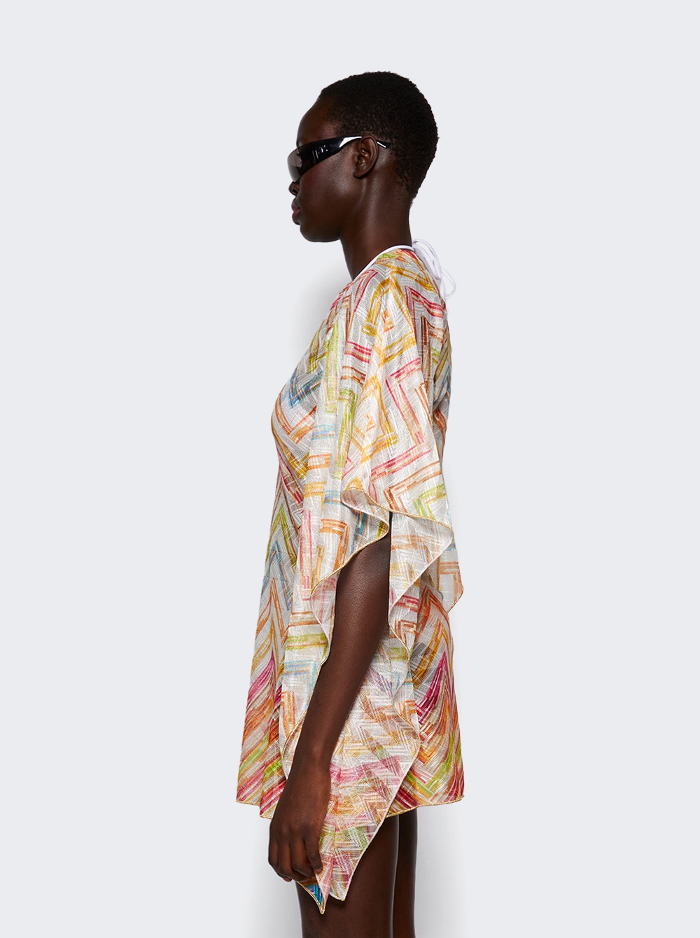 Printed mini dress - White